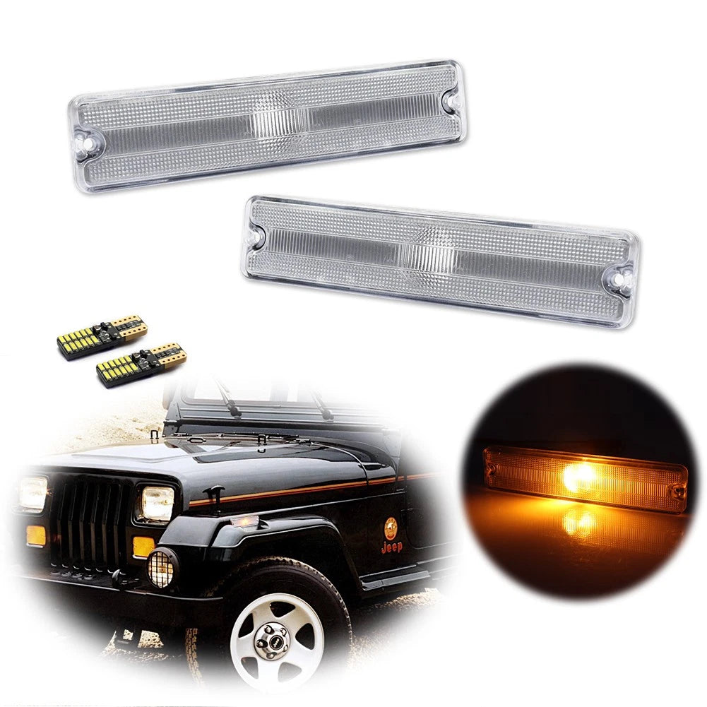 Fender Side Marker Lights for Jeep Wrangler YJ (1987–1995) - Clear LED