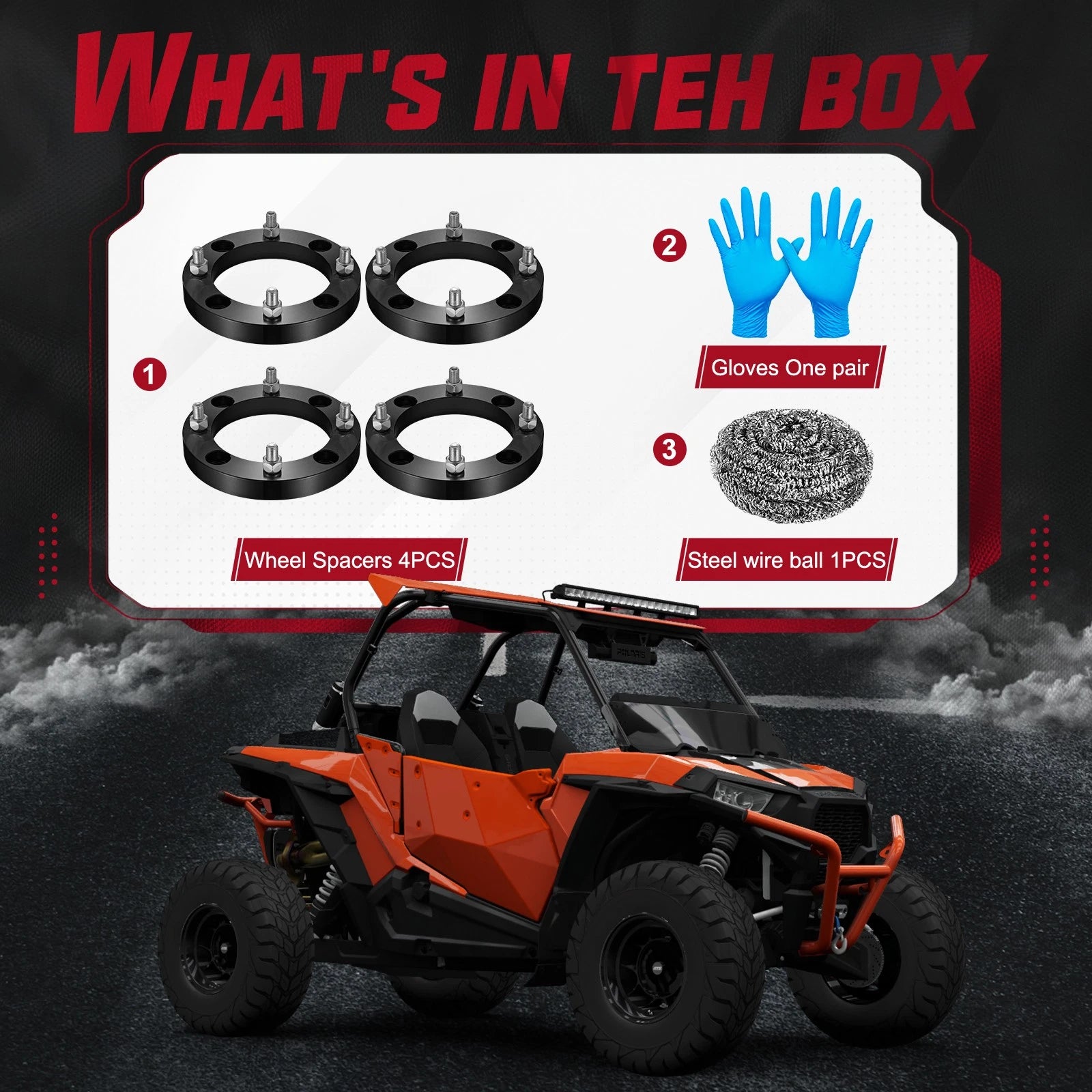 Set of 4 Wheel Spacers 1" Thick 4x156 for Polaris RZR XP Ranger 1000 900