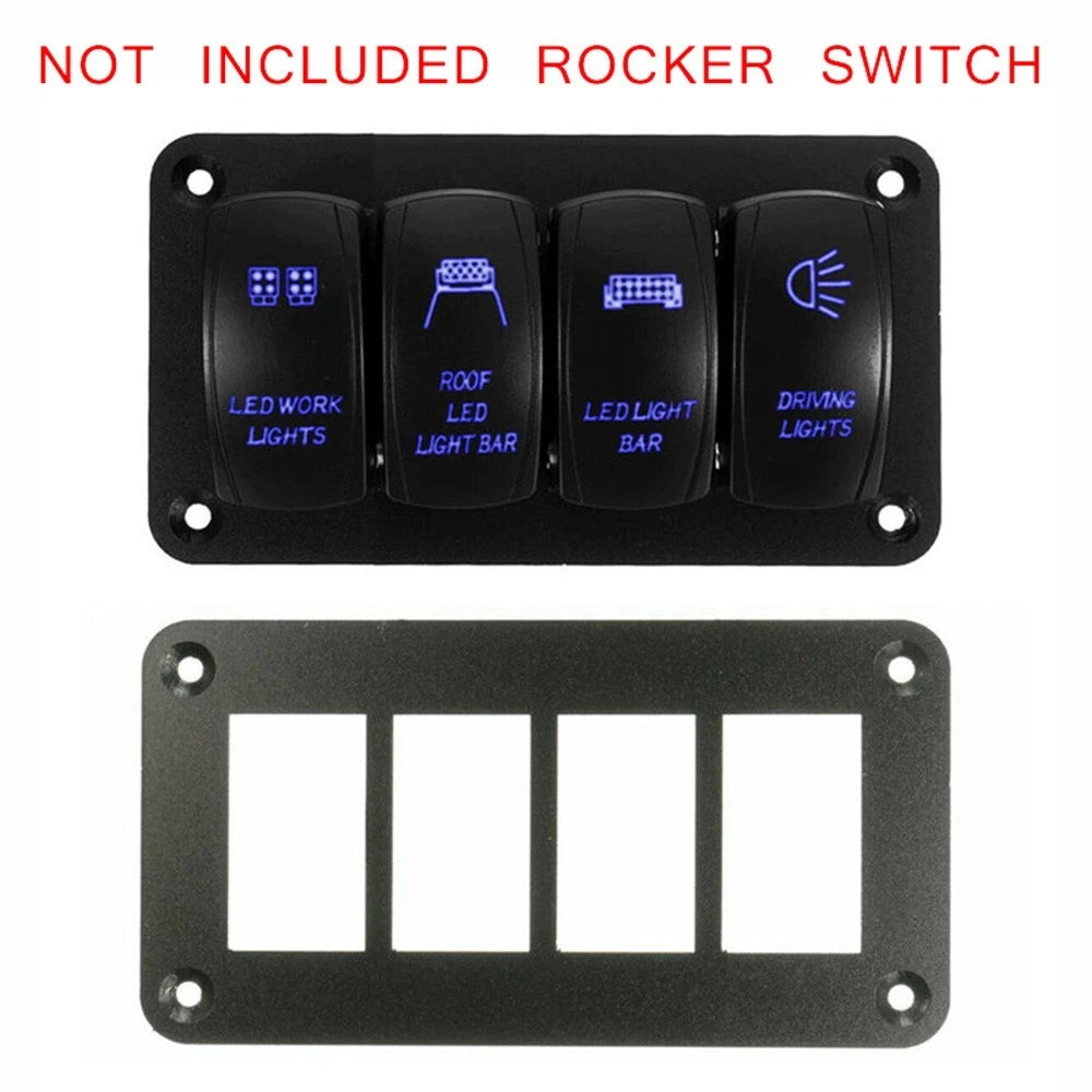 4-Gang Rocker Switch Panel Holder for Boat Marine (Aluminum Alloy)