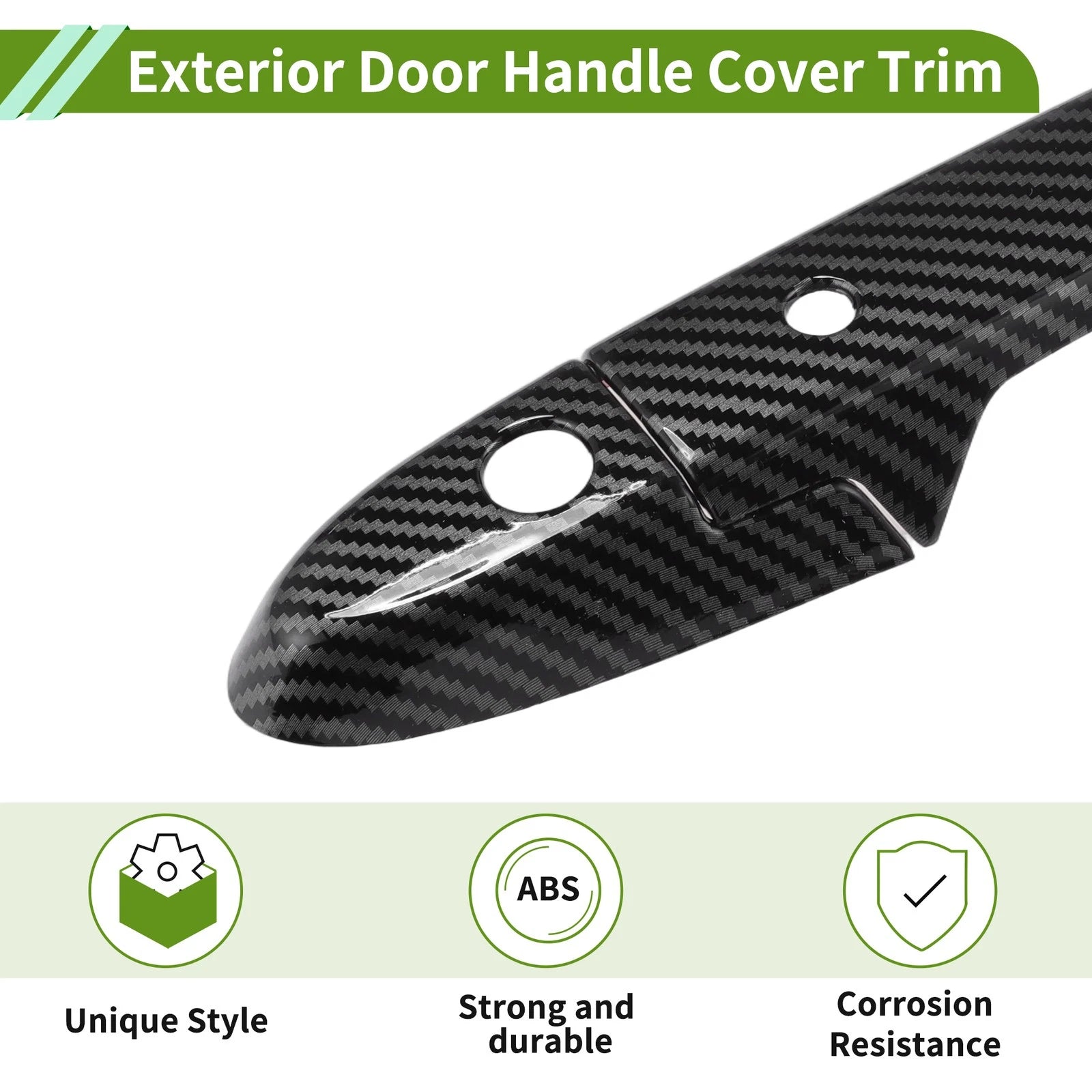 Exterior Door Handle Cover Trim for Honda HR-V (2016–2020) Carbon Fiber Black