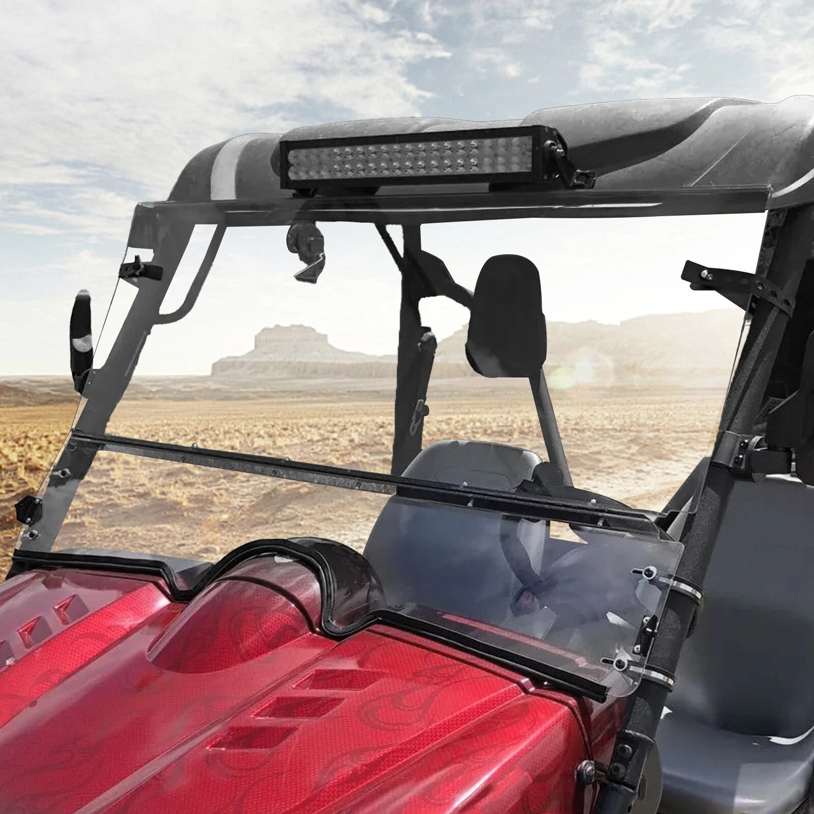 0.177" UTV Front Folding Windshields for Yamaha Rhino 450/660/700 (2004–2013)