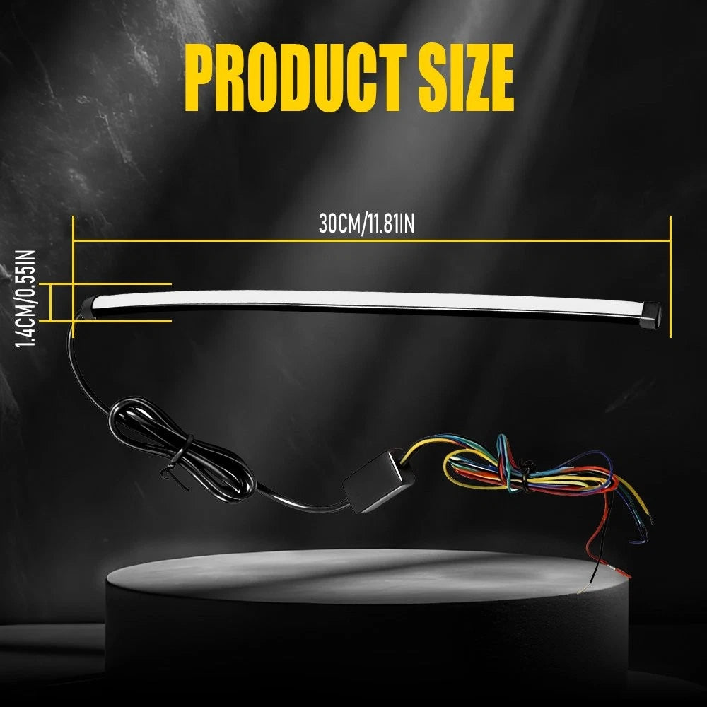 11.8" Universal Flexible Red LED Brake Turn Signal Tail Light Strip