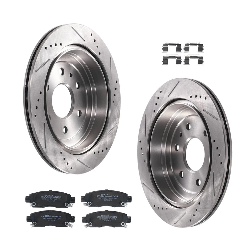 Set of 2 Rear Brake Rotors & Ceramic Pads for GMC Acadia (2007–2016)