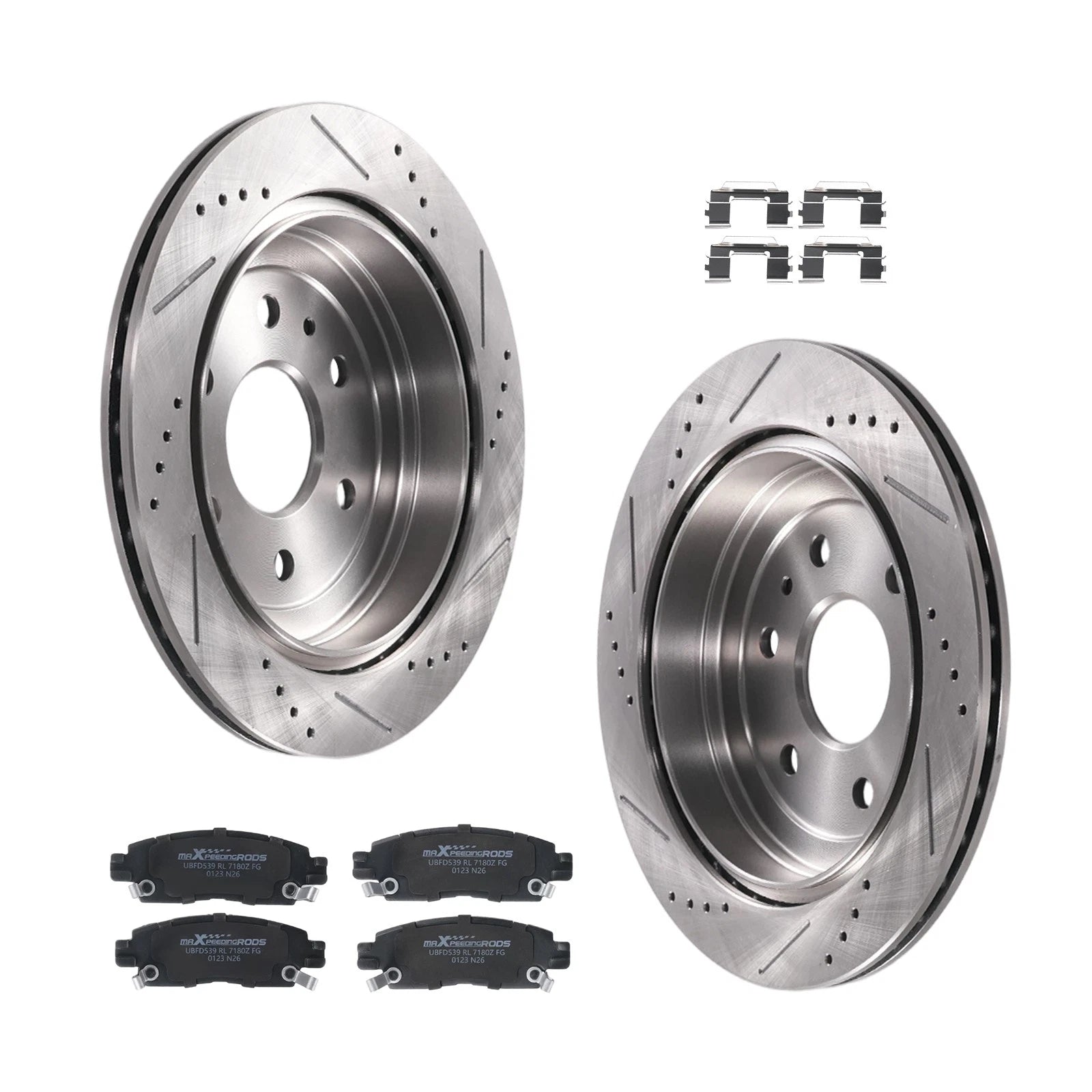 Set of 2 Rear Brake Rotors & Ceramic Pads for GMC Acadia (2007–2016)