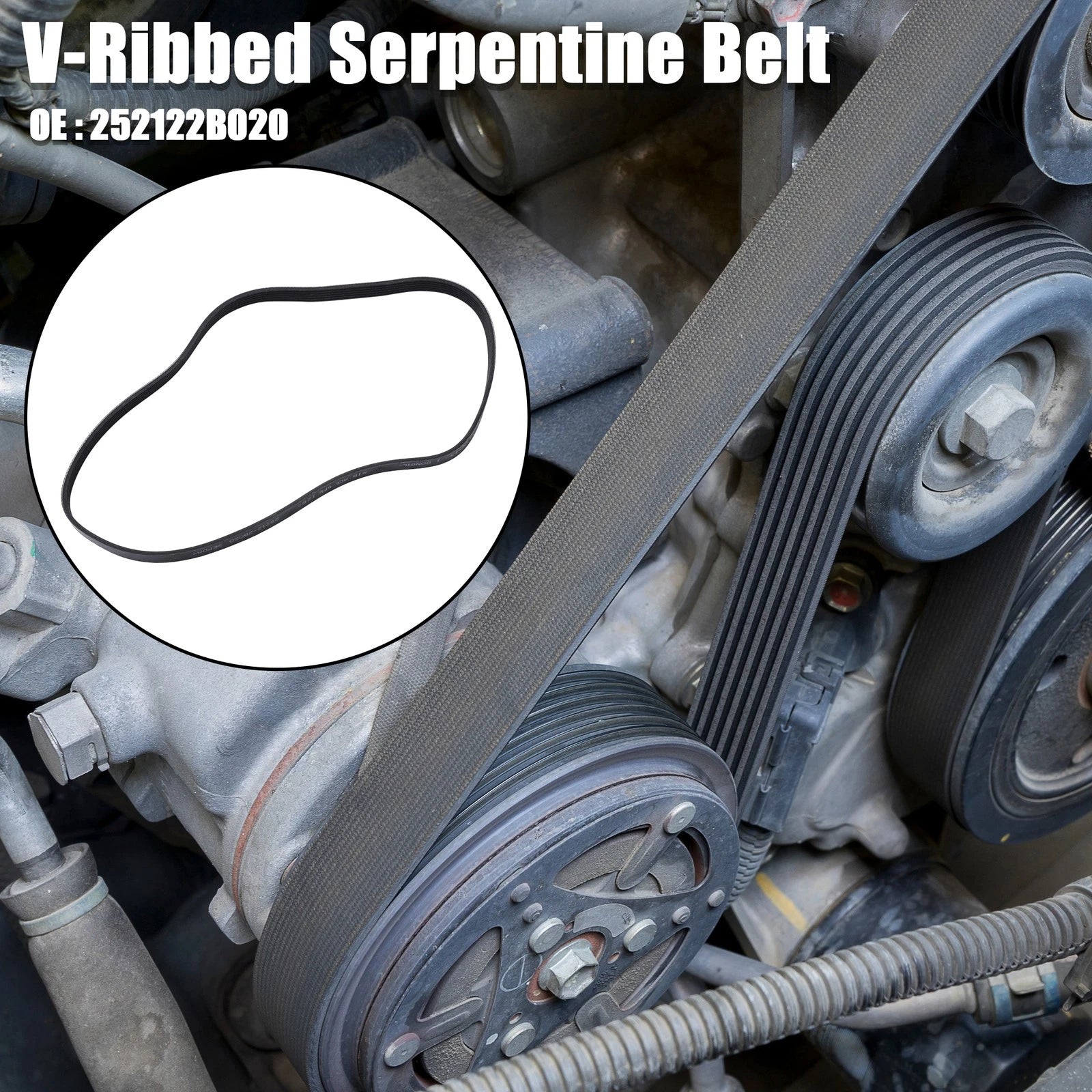 V-Ribbed Serpentine Drive Belt No. 252122B020 for Hyundai Accent (2012–2019)