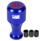 Universal Aluminum Cylindrical Shift Knob for Cars (Blue, Thread Adapters)