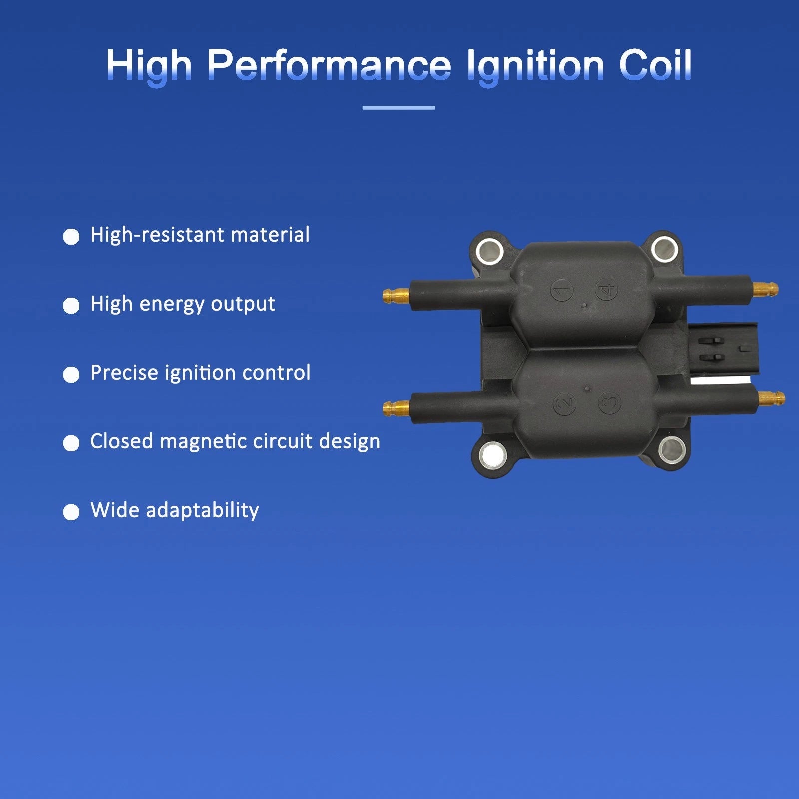 Ignition Coil + 4X Iridium Spark Plugs for Jeep Liberty Dodge Caravan (2002–2005)