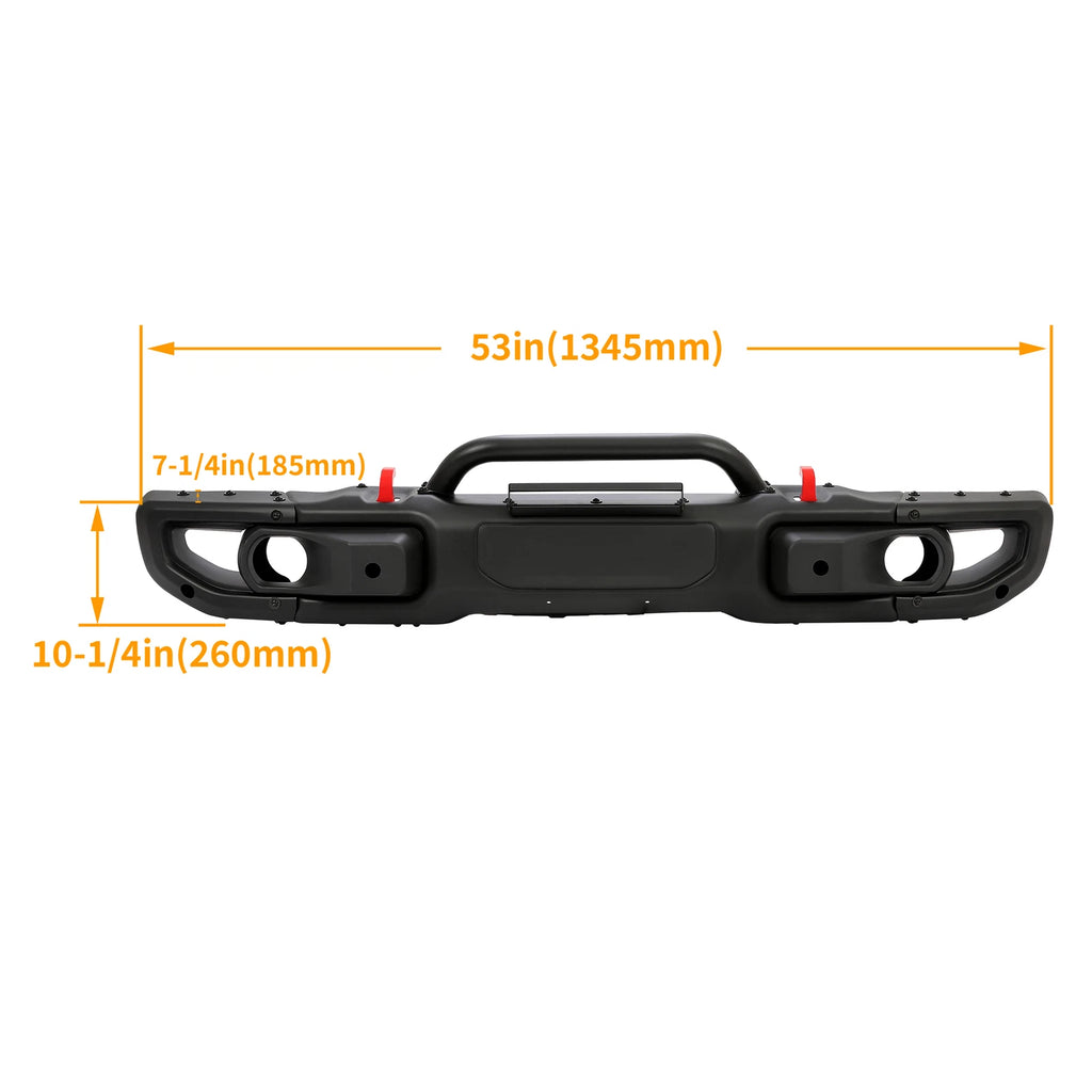 Front Black Bumper for Jeep JK Wrangler Rubicon (2007-2018)
