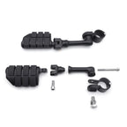 Black Offset Highway FootPeg Mounts Clamps for Harley (1.25" Engine Guard)