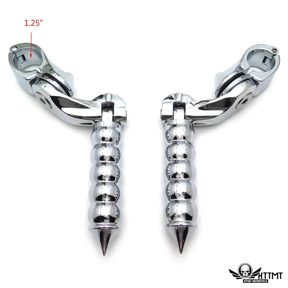 Chrome 2.5" Long Foot Pegs for Harley SuperLow 120 (2011–2020)