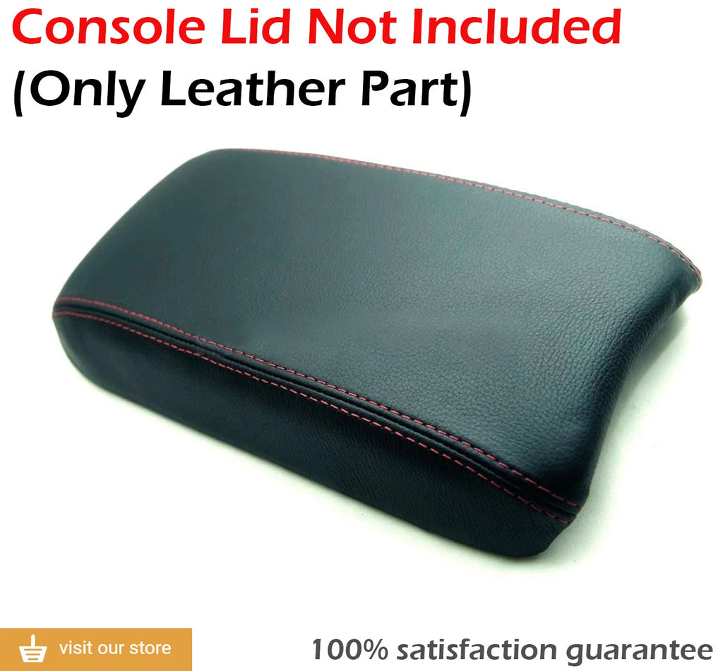Leather Synthetic Console Armrest Cover for Honda Civic (2006–2011) Red Stitch