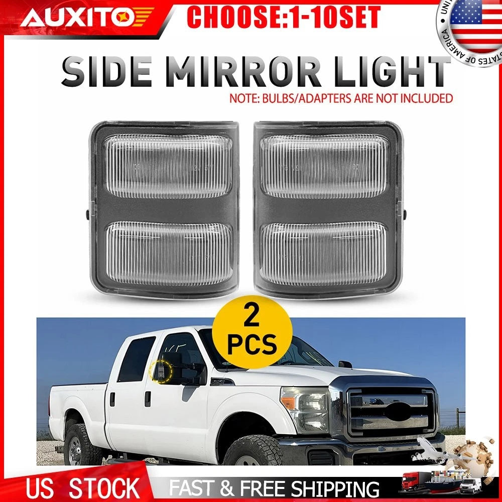 2X Clear Side Mirror Turn Signal Lights for Ford F250 F350 F450 F550 (2008–2016)