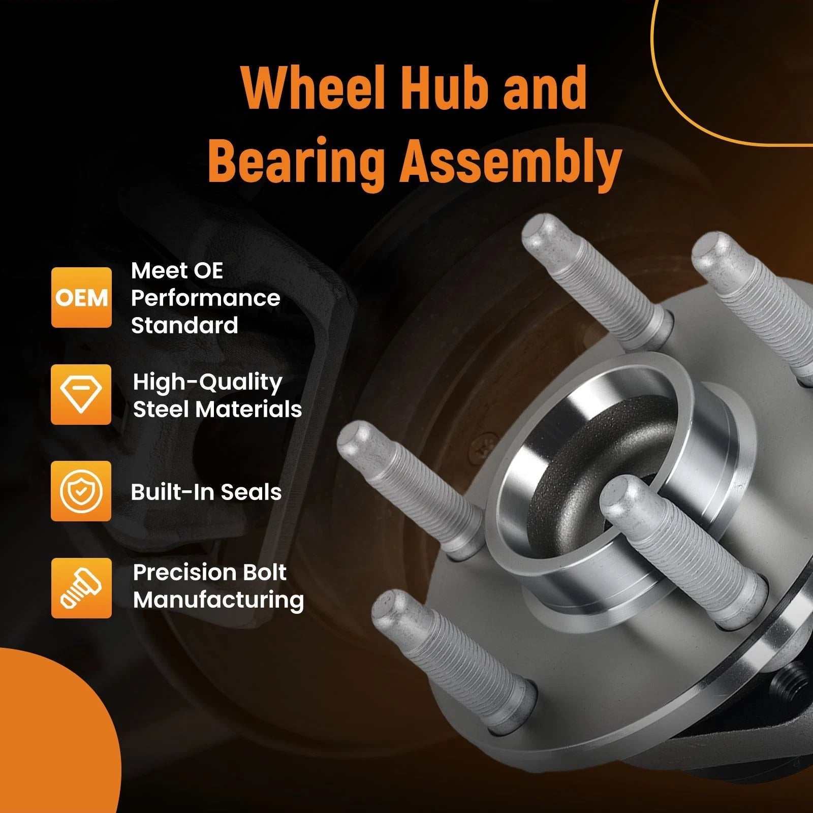 2X Front LH RH Wheel Bearing Hub Assembly for Pontiac G8 (2008–2009) 102228