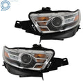 Headlights for Ford Taurus (2013–2016) Halogen W/Gray Trim, Driver & Passenger