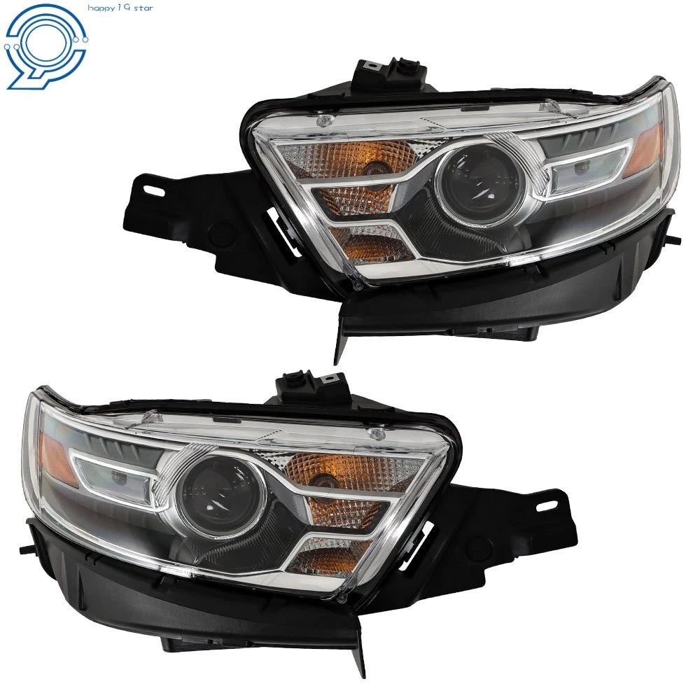 Headlights for Ford Taurus (2013–2016) Halogen W/Gray Trim, Driver & Passenger