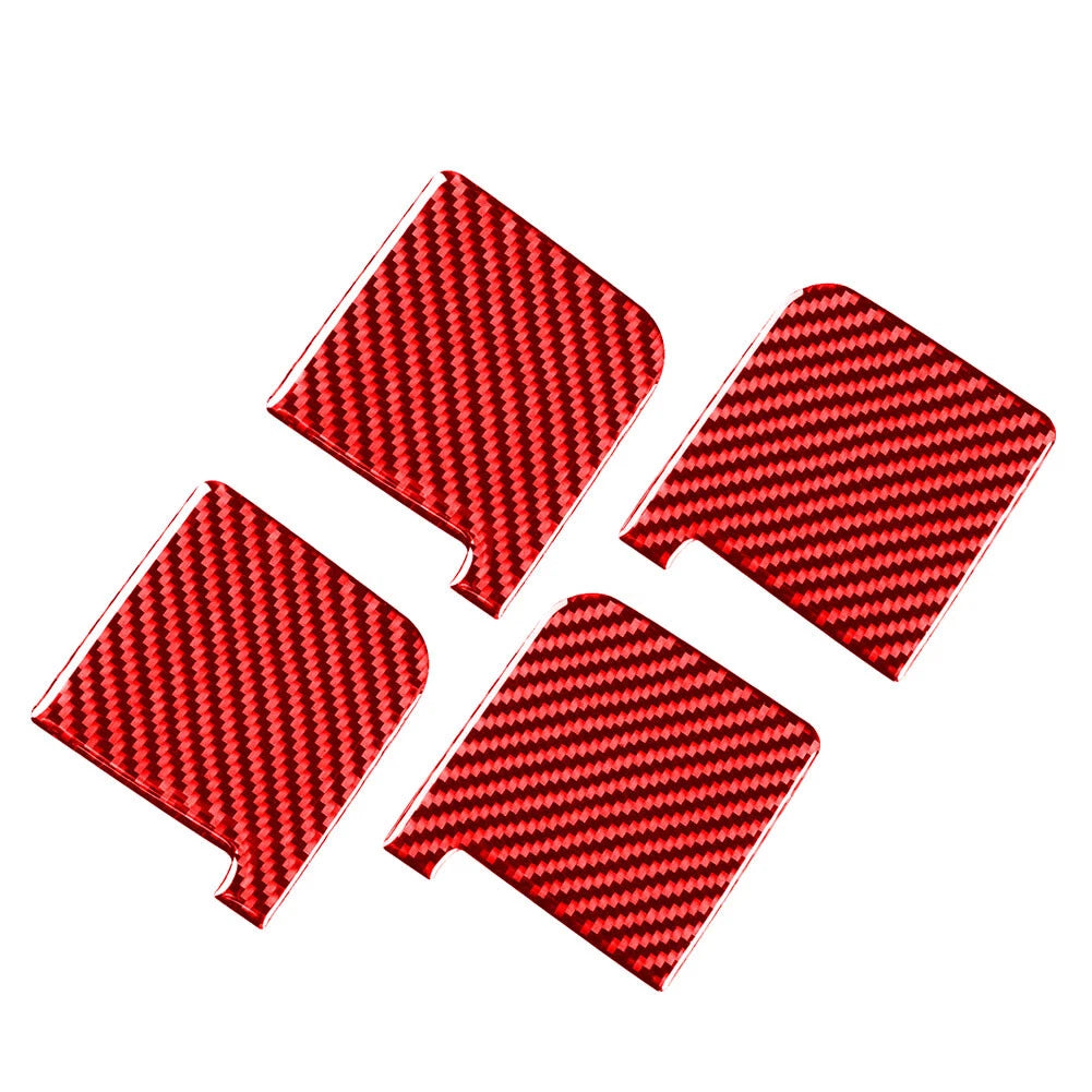 Set of 4 Red Carbon Fiber Door Handle Bowl Covers for Toyota Tundra (2014–2021)