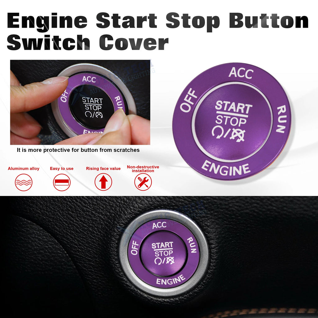 Push Start Stop Button Cover Trim Kit for Dodge Charger (2015-2023)