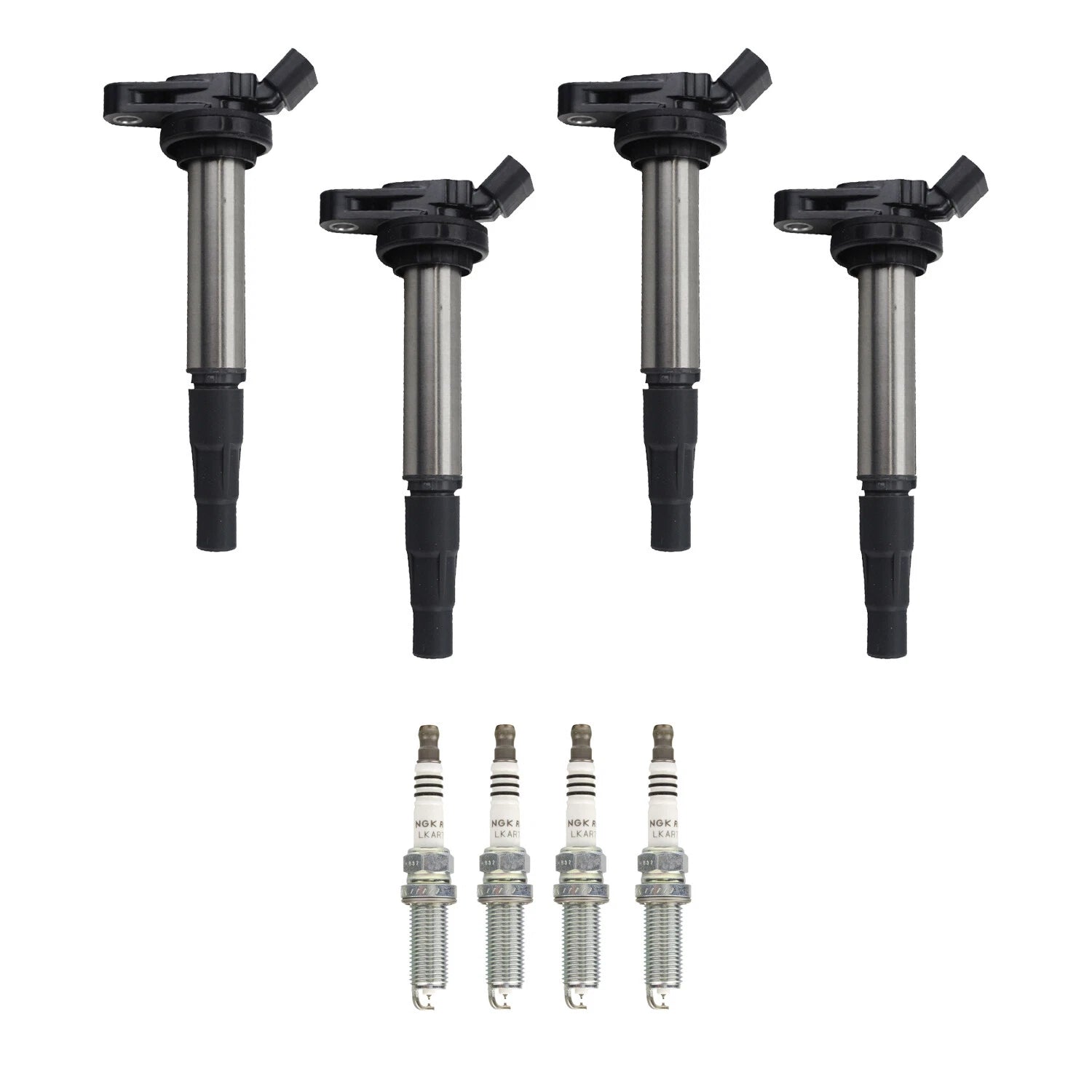 Set of 4 Ignition Coils & NGK Ruthenium Spark Plugs for CT200h Prius (2011–2017)