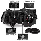 Set of 2 Black LED DRL Projector Headlights for Chrysler 300 (2011–2023)