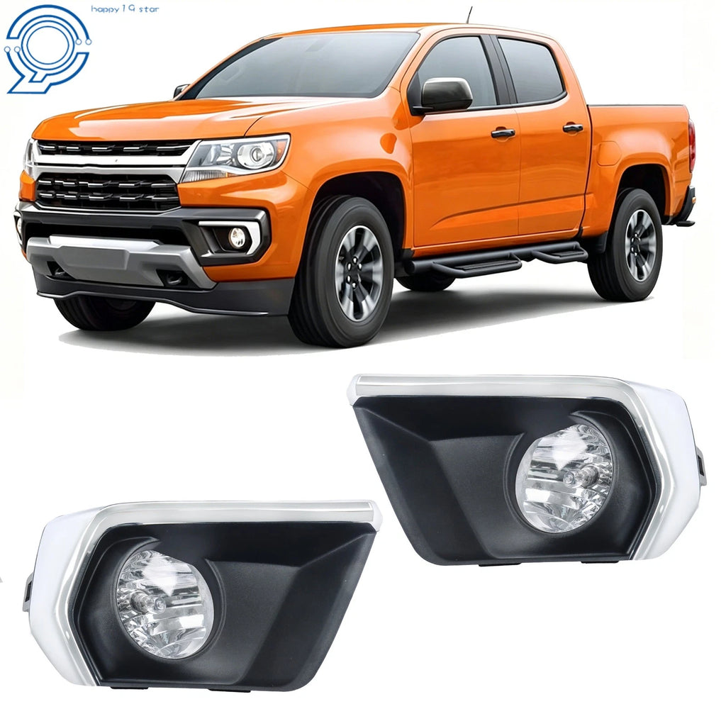 Fog Light Kit Set for Chevy Colorado (2021–2022) - Switch Wire Assembly, Chrome Bezel