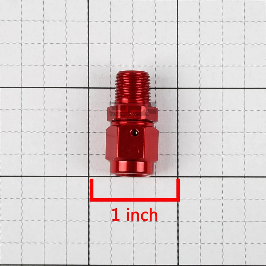 3-AN Female Flare to 1/8" NPT Male Red Aluminum B-Nut Swivel Coupler Fitting