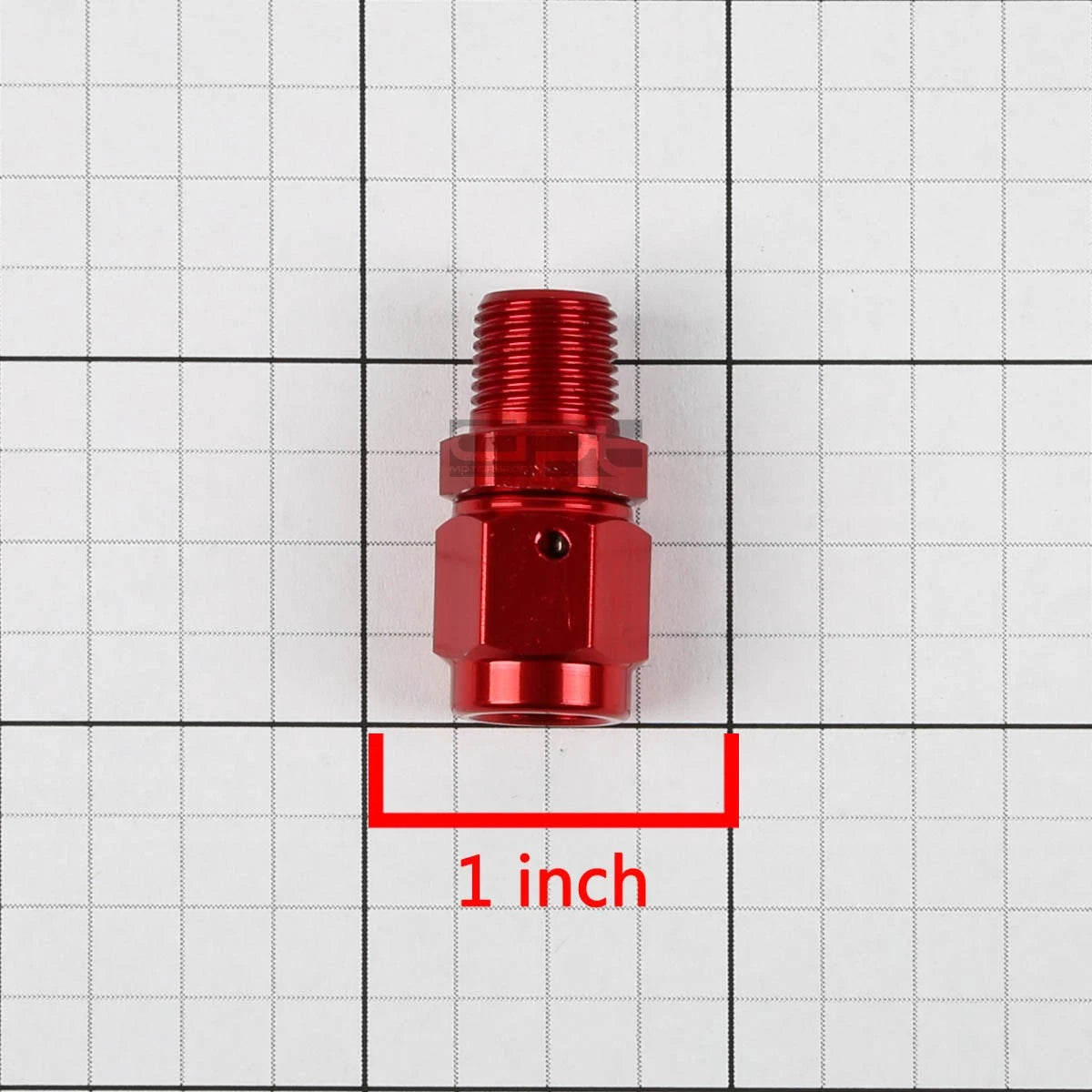 3-AN Female Flare to 1/8" NPT Male Red Aluminum B-Nut Swivel Coupler Fitting