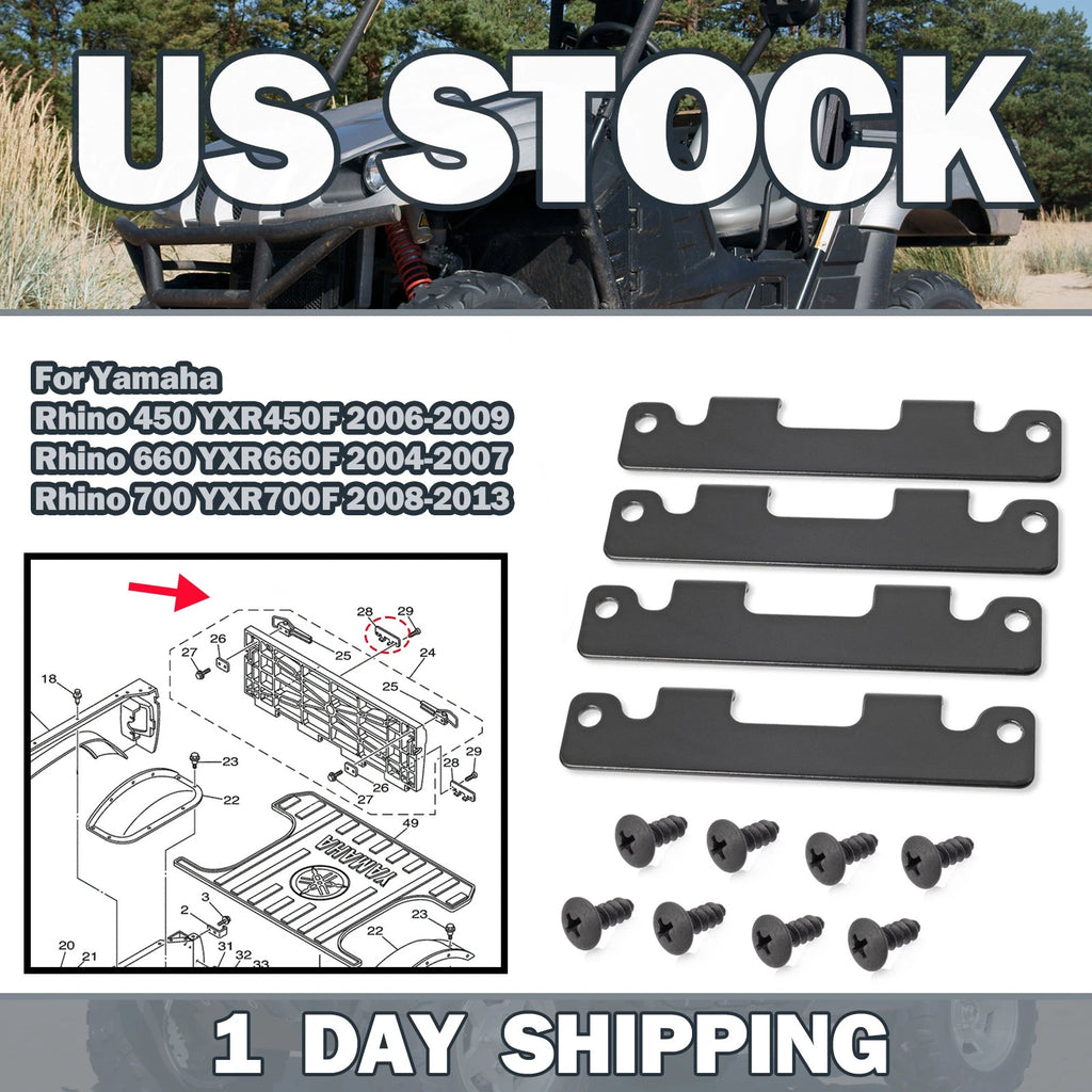 Tailgate Hinge Plates and Screws for Yamaha Rhino YXR 450 660 700 (2004–2018)