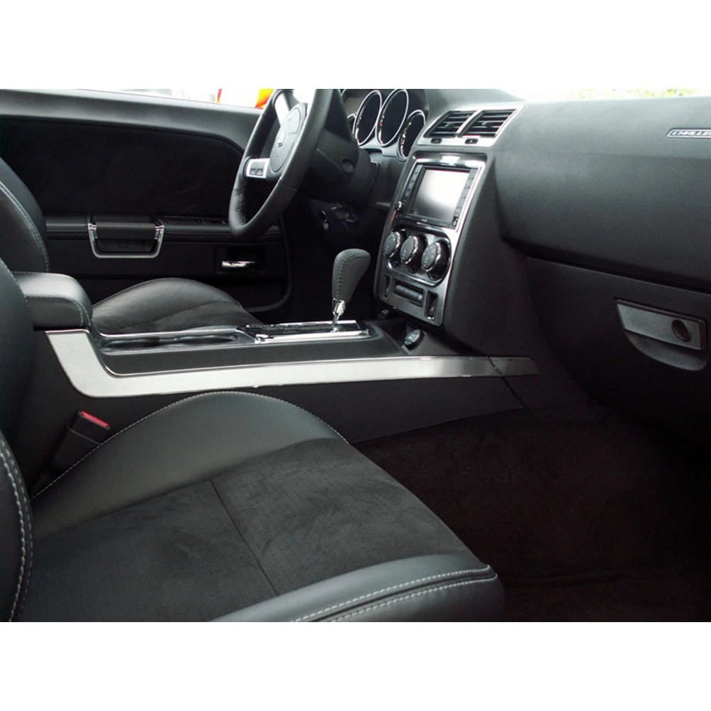 Brushed Stainless Steel Side Console Trim Plate for 08-14 Dodge Challenger SRT8
