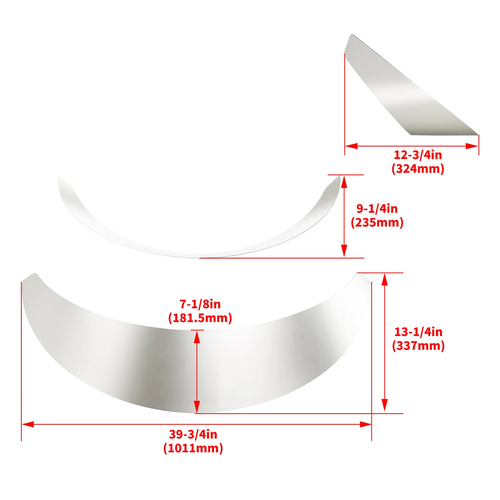 Set of 4 Universal Fender Flares 7" Wide for Cars 28"-30" Wheel Openings