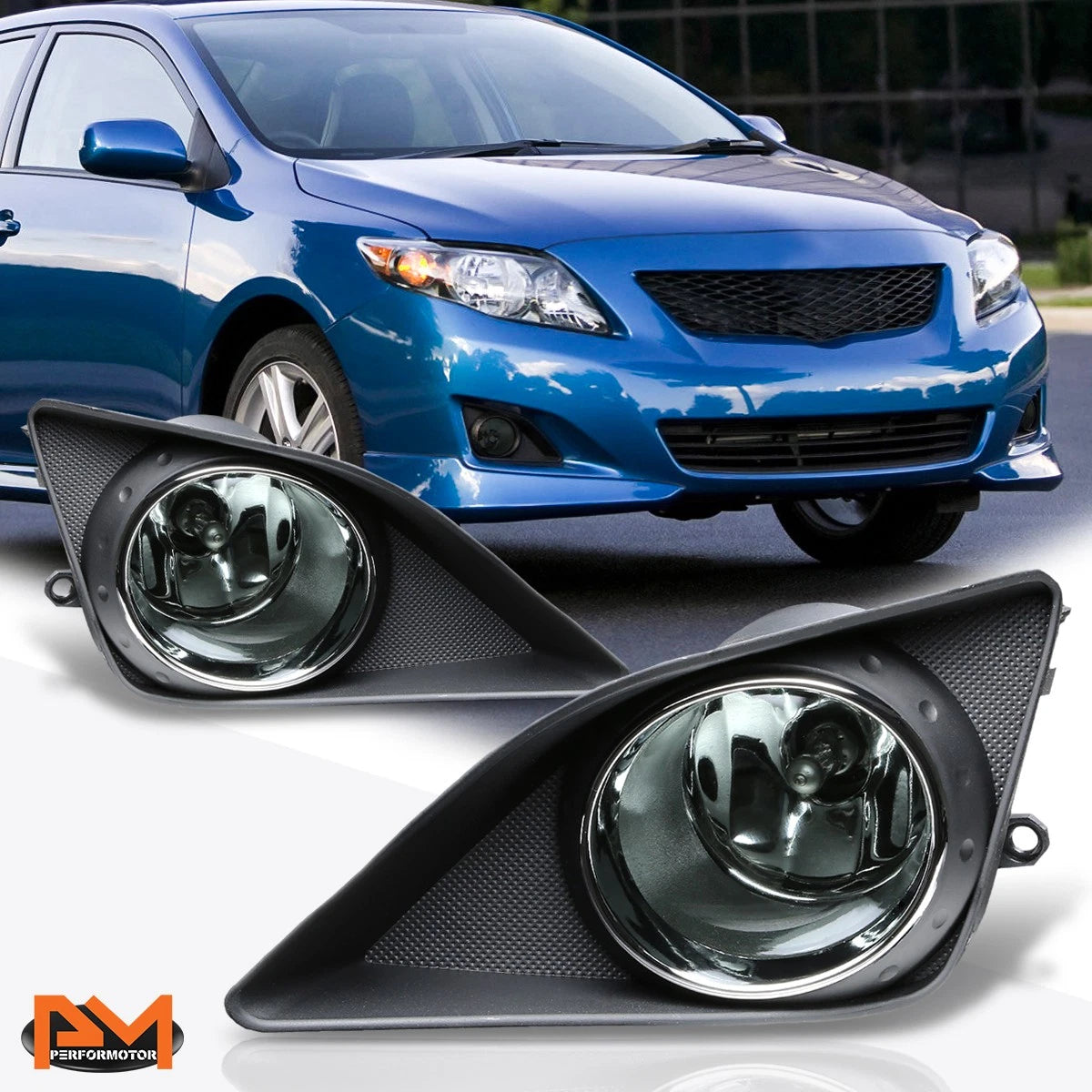 Fog Lights for Toyota Corolla (2009–2010) - Smoked Lens, Includes Switch
