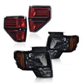 Smoked Black Headlights & Tail Lights for Ford F-150 (2009–2014)