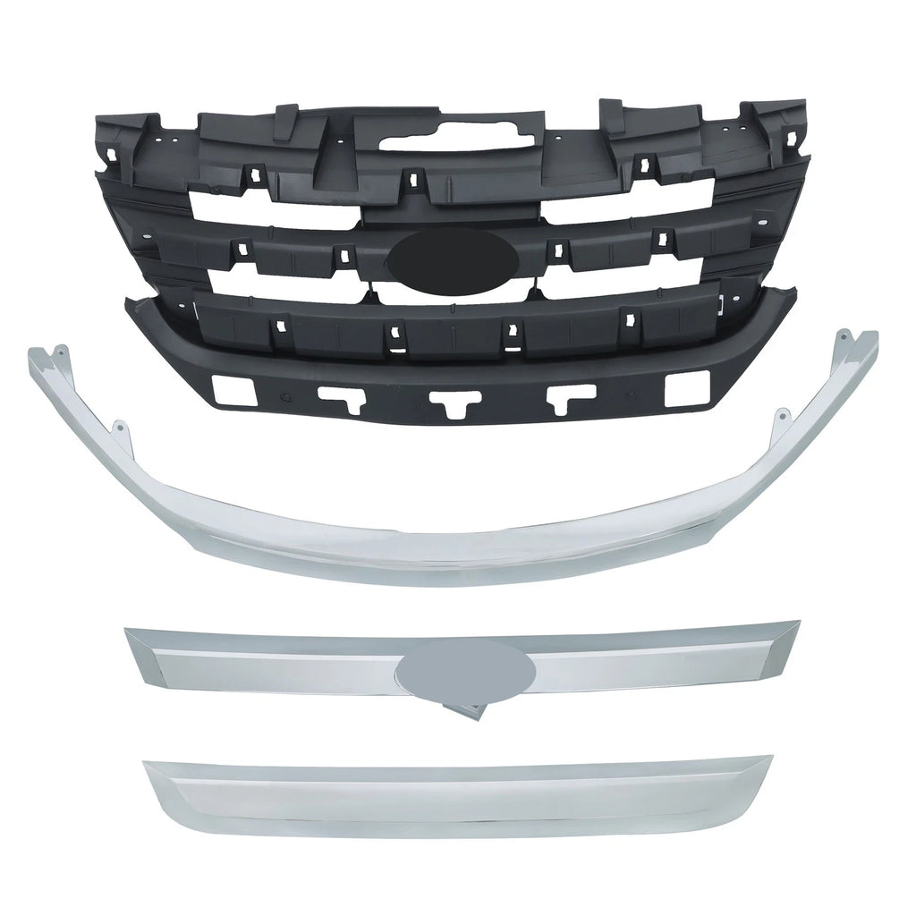 Set of 4 Front Grille with Chrome Trim for Ford Fusion (2010–2012)