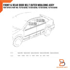 Outer Door Belt Seal Weatherstrip for Toyota Corolla ZZE Altis (2001-2008)
