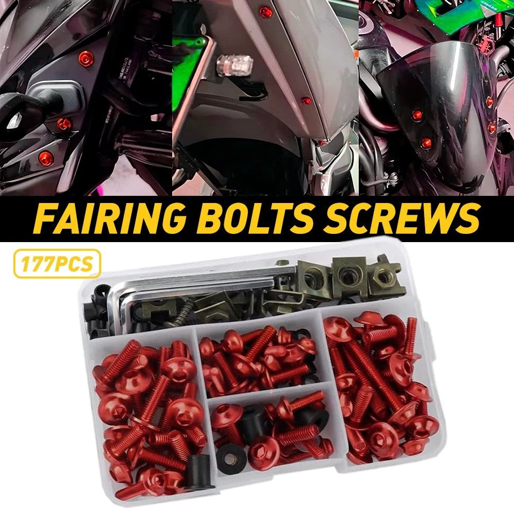177PC Fairing Bolt Kit for Honda CBR600RR, CBR1000RR, CBR1100XX (2003–2023)