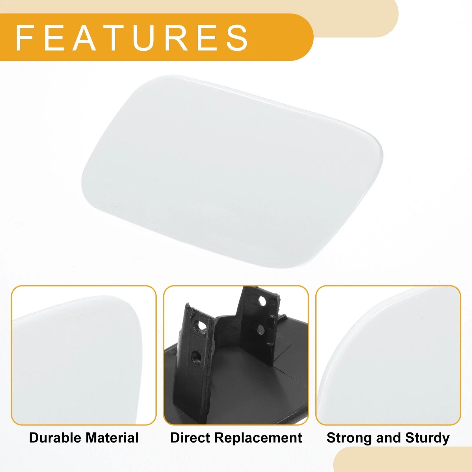 Front Left Washer Nozzle Cover Cap for Audi A4 (2005–2008) 1 Pcs White