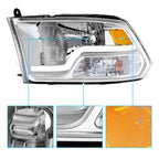 Sequential Turn Signal Headlights with LED DRL for Dodge Ram 1500 2500 3500 (2009–2018)