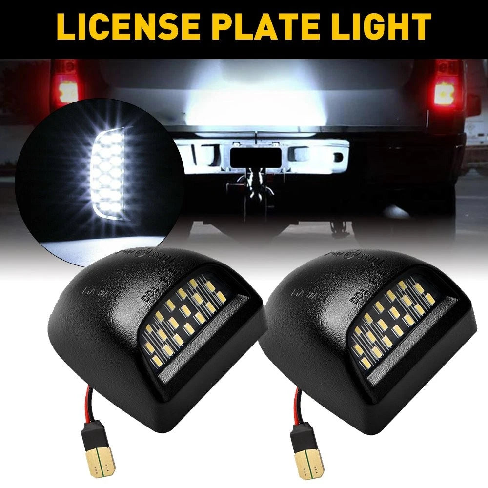 2X White LED License Plate Lights for Chevy Silverado GMC Sierra 1500 2500 EOH