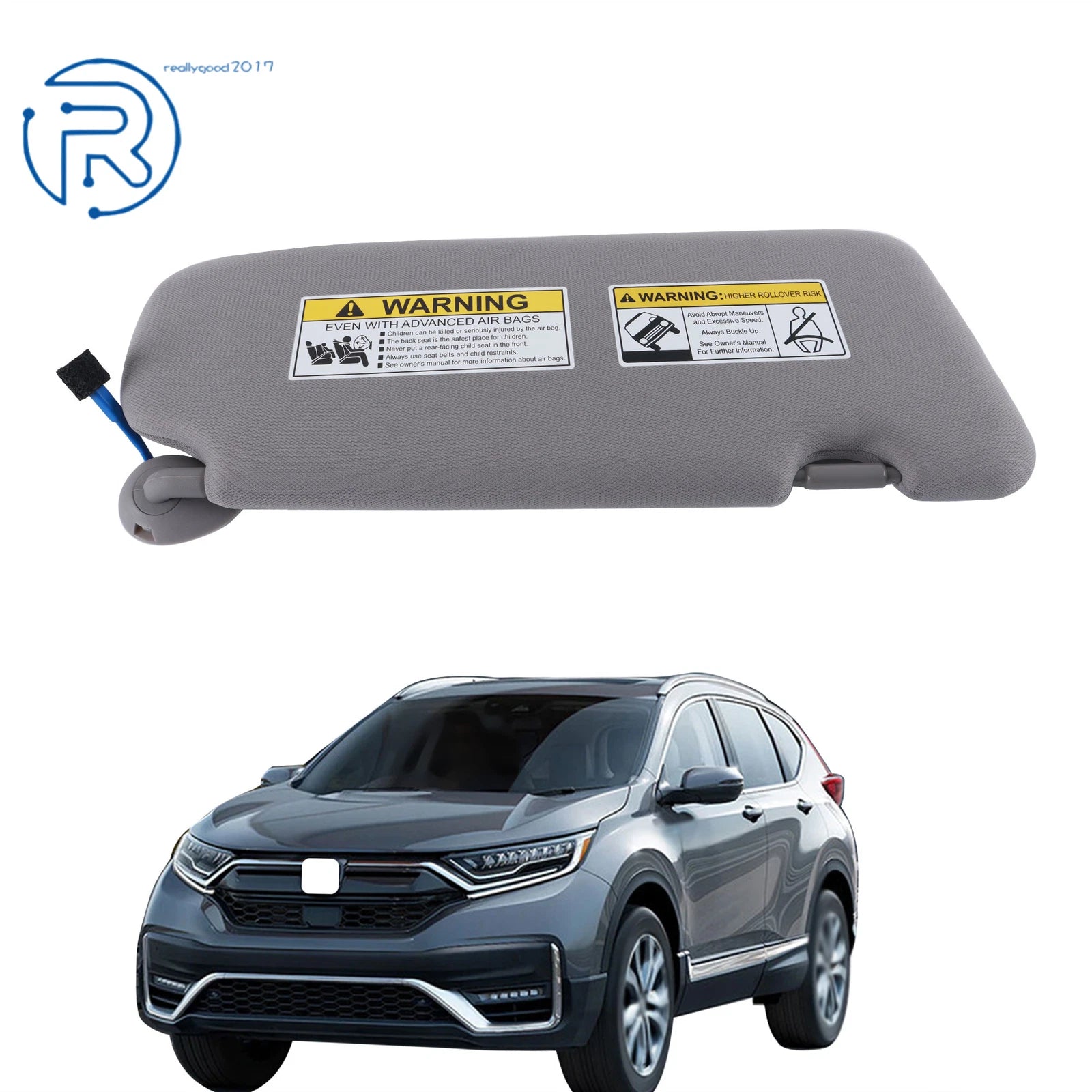 Sunvisor for Honda CR-V (2017–2022) Gray LH with Lights & Mirror