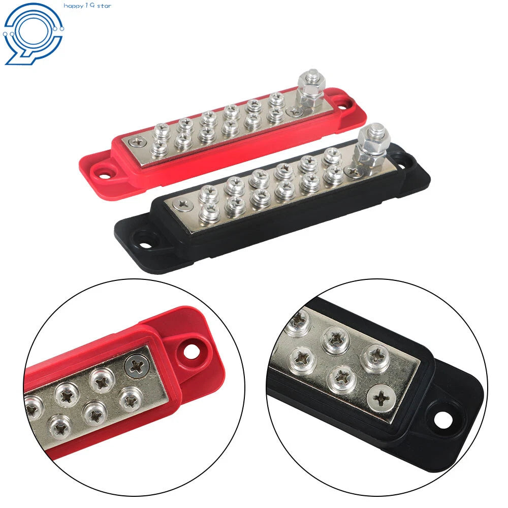 Set of 2 Power Distribution Blocks for Busbar 180A 12V DC