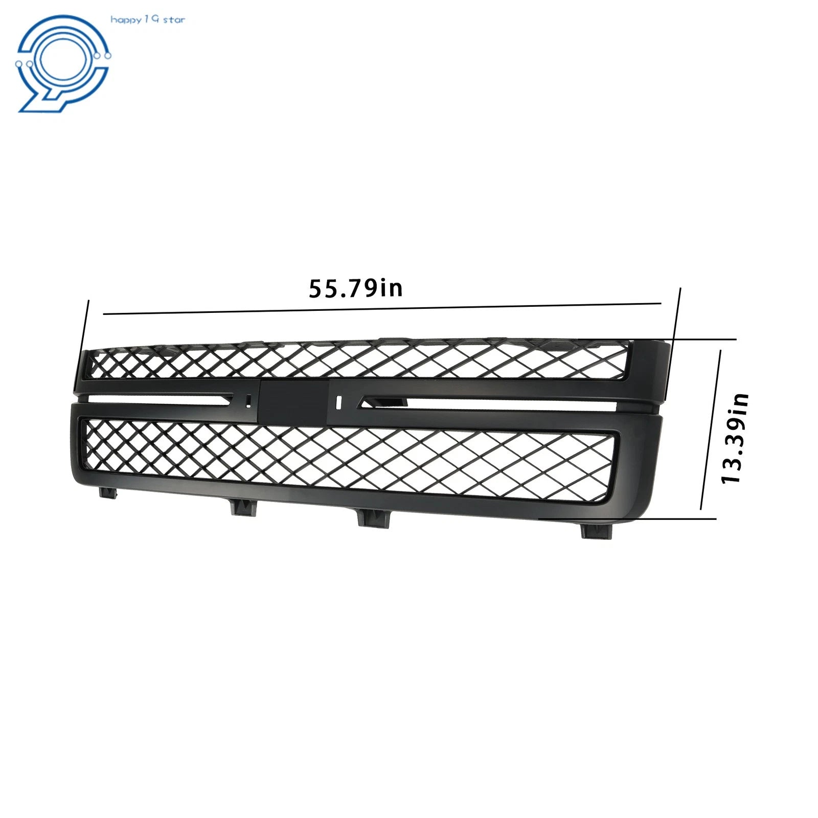 Front Bumper Grille Matte Black for Chevy Silverado 2500HD 3500HD (2011-2014)