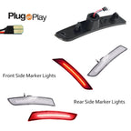 Set of 4 Clear Red LED Side Marker Lights for Chevy Camaro (2016–2023)