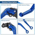 Long Brake Clutch Levers for Honda CB919 (2002–2007) Blue 1 Pair