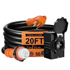 20 FT 50 Amp Heavy Duty Extension Cord with Inlet Box