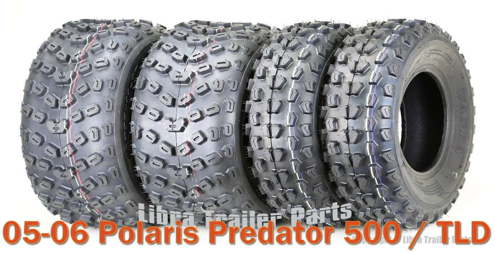 Set of 4 Sport ATV Tires 21x7-10 & 22x11-10 for Polaris Predator 500 (2005–2006)
