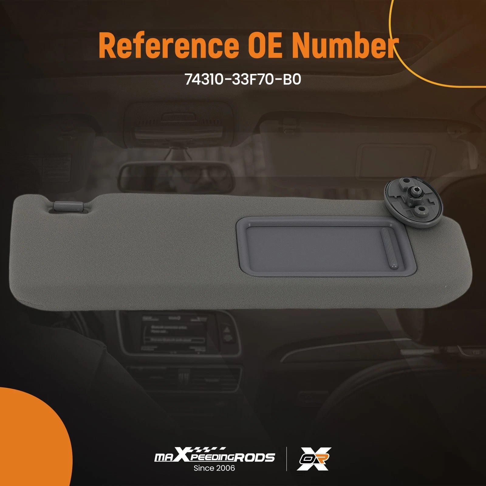Right Side Sun Visor for Toyota Camry (2012–2017) 74310-33F70-B0