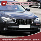 Front Left Washer Nozzle Cover Cap No. 51117210881 for BMW 740i (2011–2015) Silver Tone