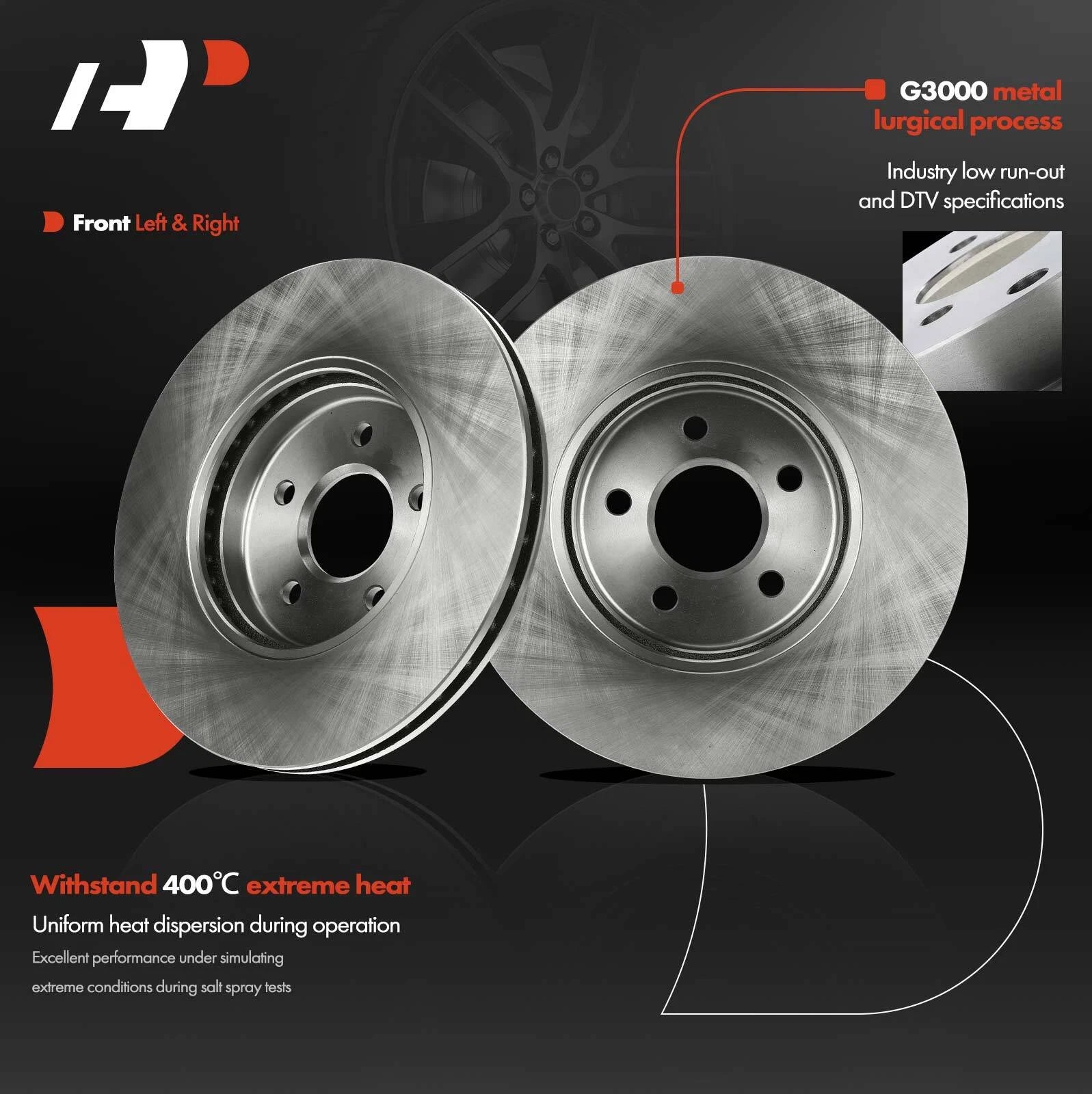 Front Disc Brake Rotors for Jaguar X-Type (2002-2008)