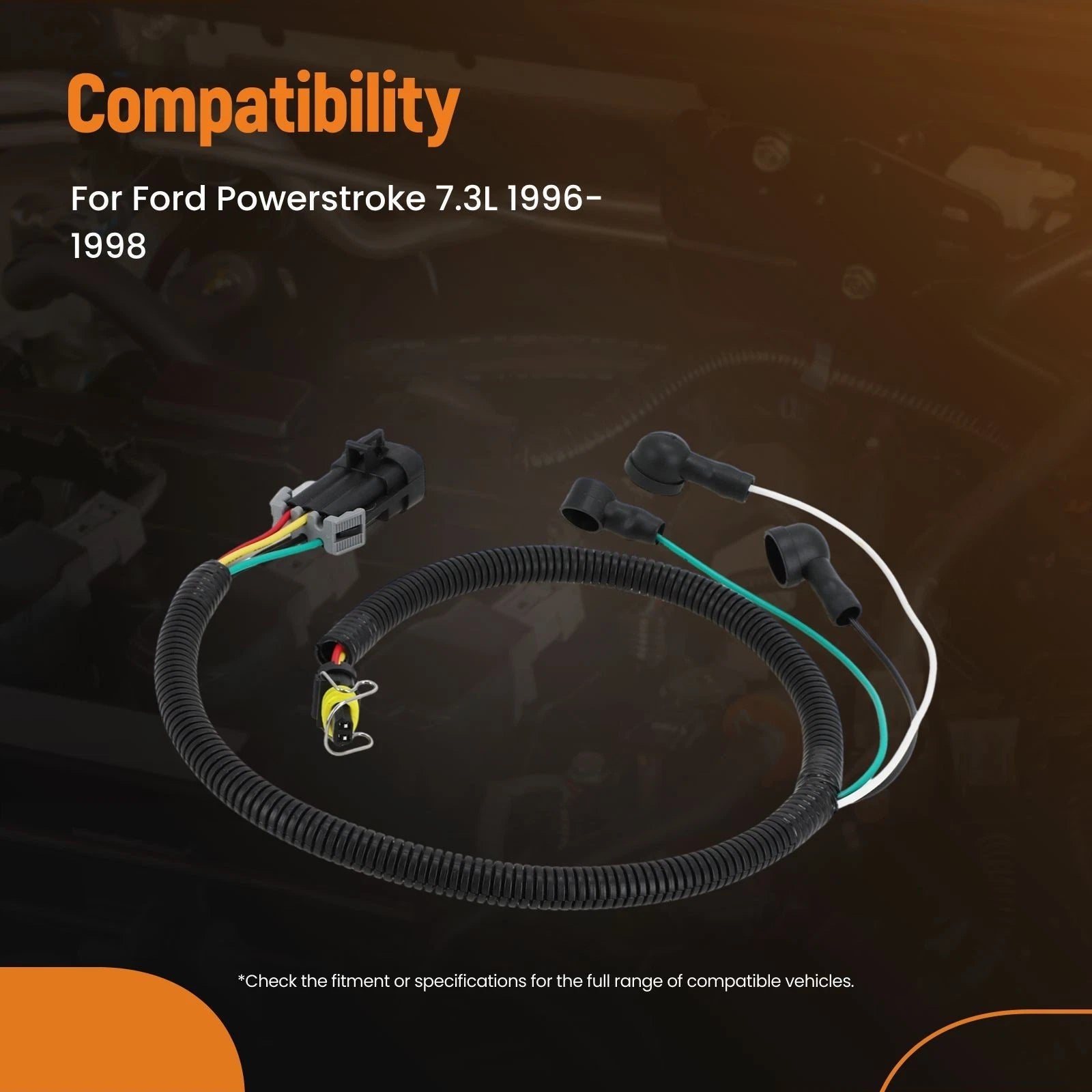 Engine Fuel Bowl Wiring Harness for Ford Powerstroke 7.3L (1996–1998) F7TZ9S277AA