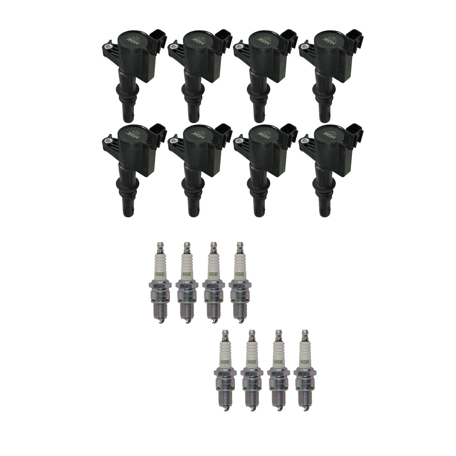 Set of 8 NGK Ignition Coils & Platinum Spark Plugs for Ford Explorer F-150 Navigator (V8)