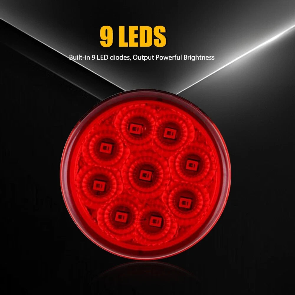 Set of 10 LED 2" Round Truck Marker Lights for Trailer